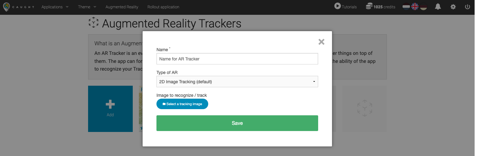 Augmented Reality; Add AR Tracker